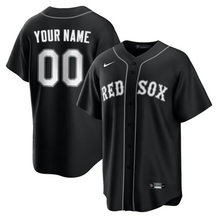 Men's Boston Red Sox Nike Custom Black Lights Out Replica Jersey